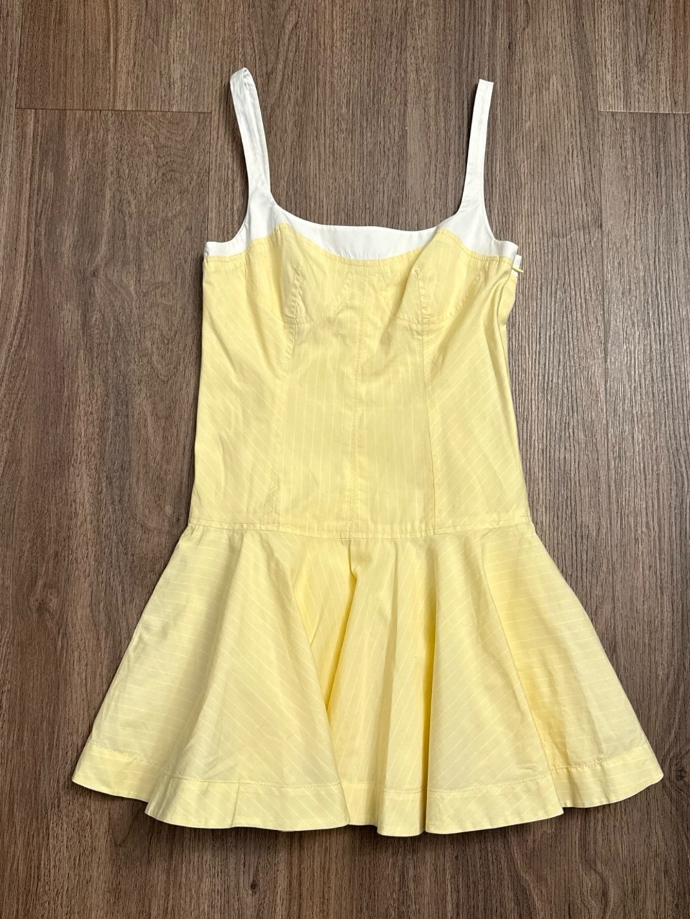 Simkhai Yellow corset dress with white straps. Size 2.